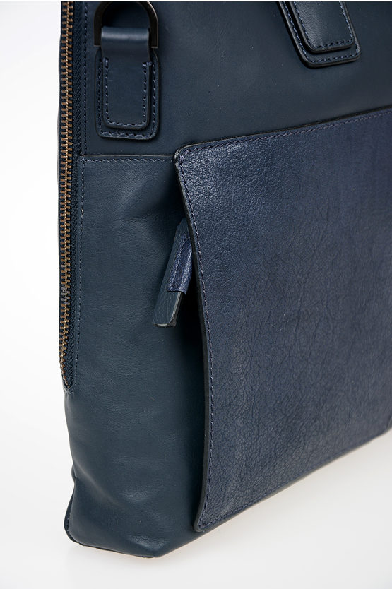 VANGUARD Leather Business Document Bag Blue