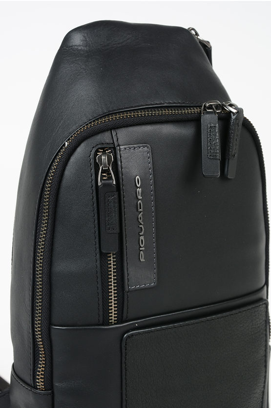 VANGUARD Leather Crossbody Bag Black