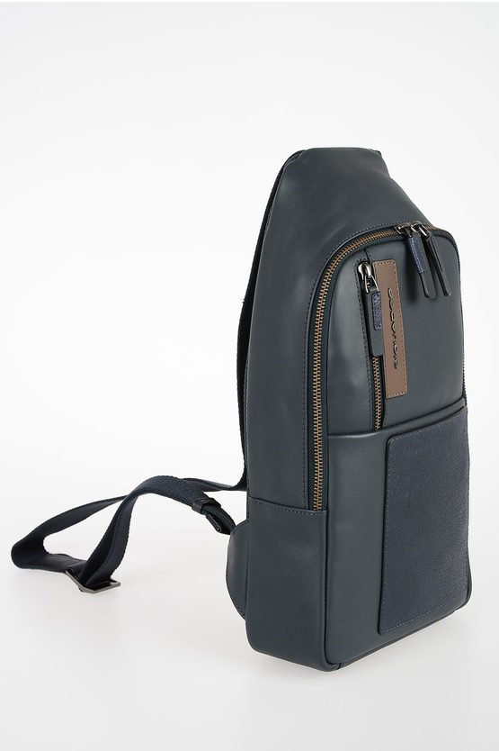 VANGUARD Leather Crossbody Bag Dark Blue