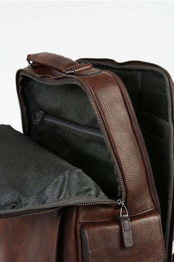 VOSTOK Leather Backpack for Notebook Dark Brown